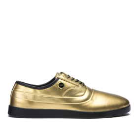 Supra Mens GRECO Low Top Shoes Gold/Black | US-62889